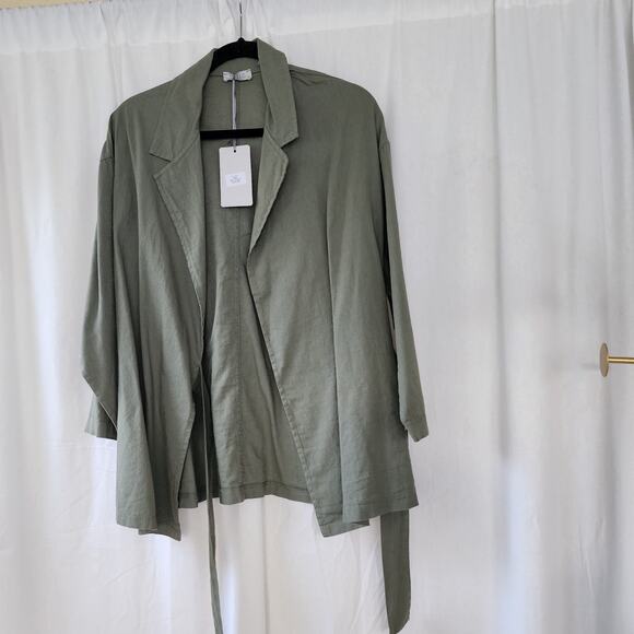 Lara G. Linen Blazer S olive green lagenlook NWTWorkwear Office Summer cotton - Picture 11 of 11